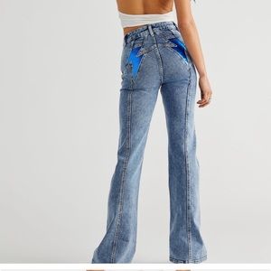 Free People We The Free Thunderbird Jeans in Electric Blue